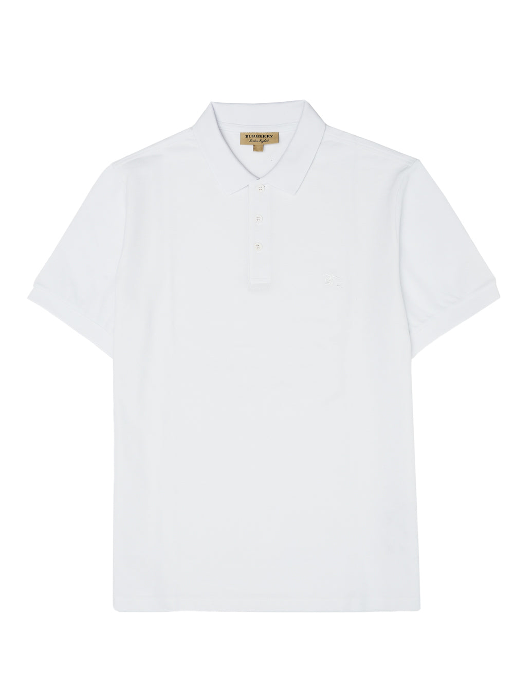 Burberry White Cotton Collared Polo Shirt
