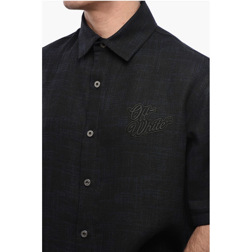 Off-White Short-sleeved 90SLOGO Linen Shirt
