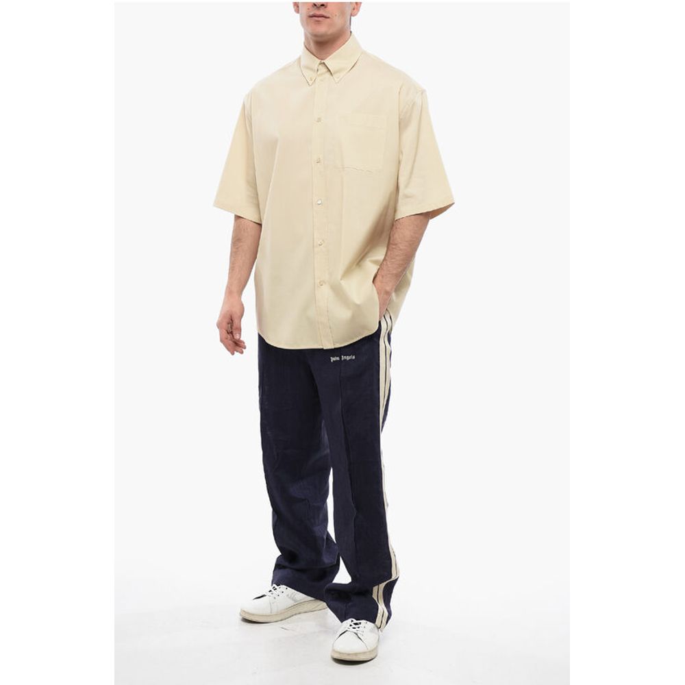 Off-White Button-down Wool Blend Shirt with Breast-pocket