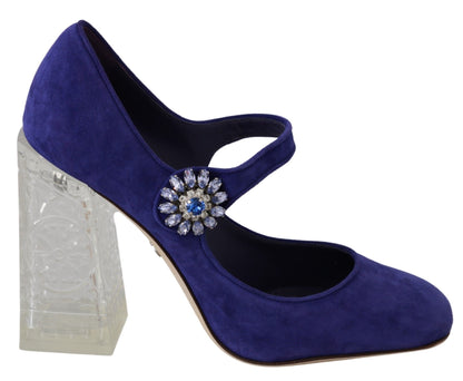 Dolce & Gabbana Elegant Purple Suede Mary Janes Pumps