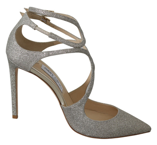 Jimmy Choo Platinum Ice Lancer Leather Pumps - Elegance Refined