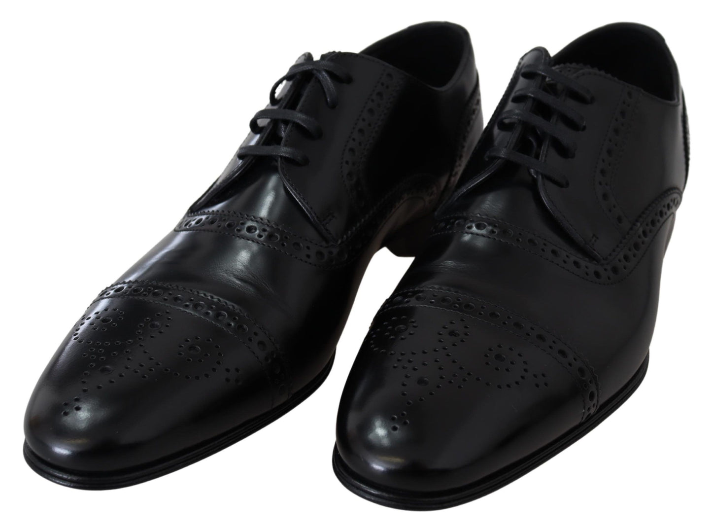 Dolce & Gabbana Elegant Black Leather Formal Derby Shoes