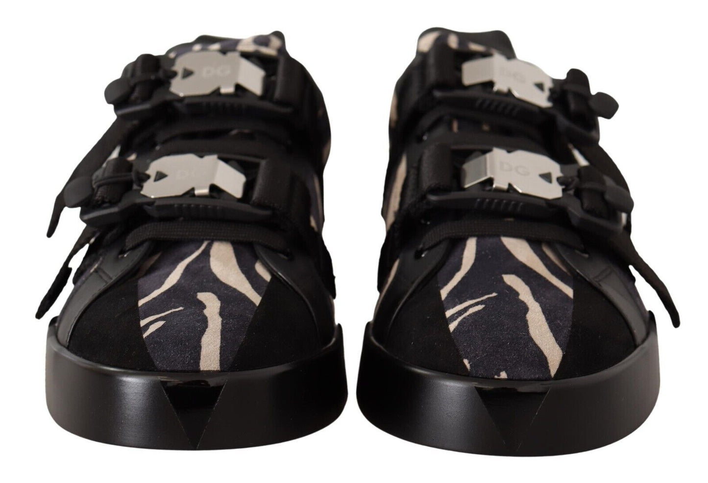 Dolce & Gabbana Zebra Suede Low Top Fashion Sneakers