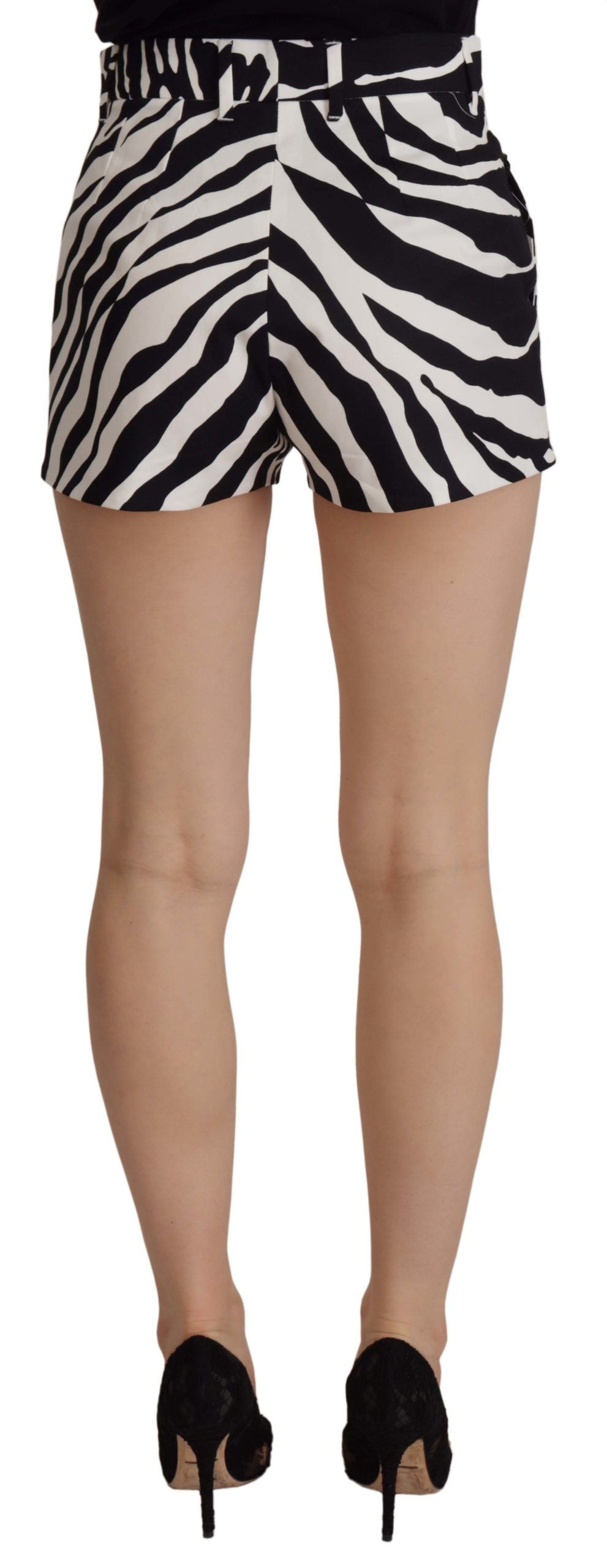 Dolce & Gabbana Zebra Print Mid Waist Hot Pants