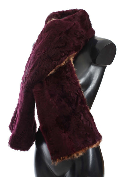 Exquisite Leopard Print Lambskin Fur Scarf