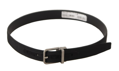 Elegant Black Canvas & Leather Belt