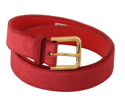 Elegant Red Suede Designer Belt