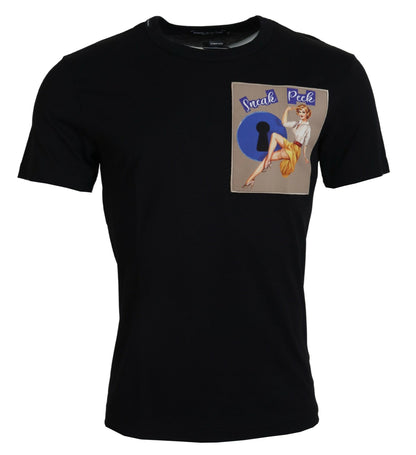 Dolce & Gabbana Chic Black Cotton Tee for the Modern Man