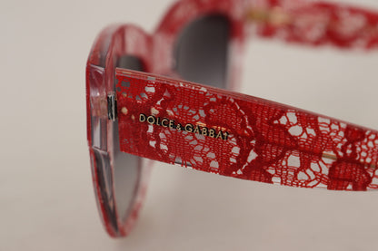 Elegant Red Lace Detail Sunglasses