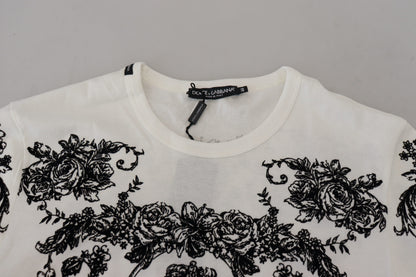 Dolce & Gabbana Elegant Floral Crown Tee