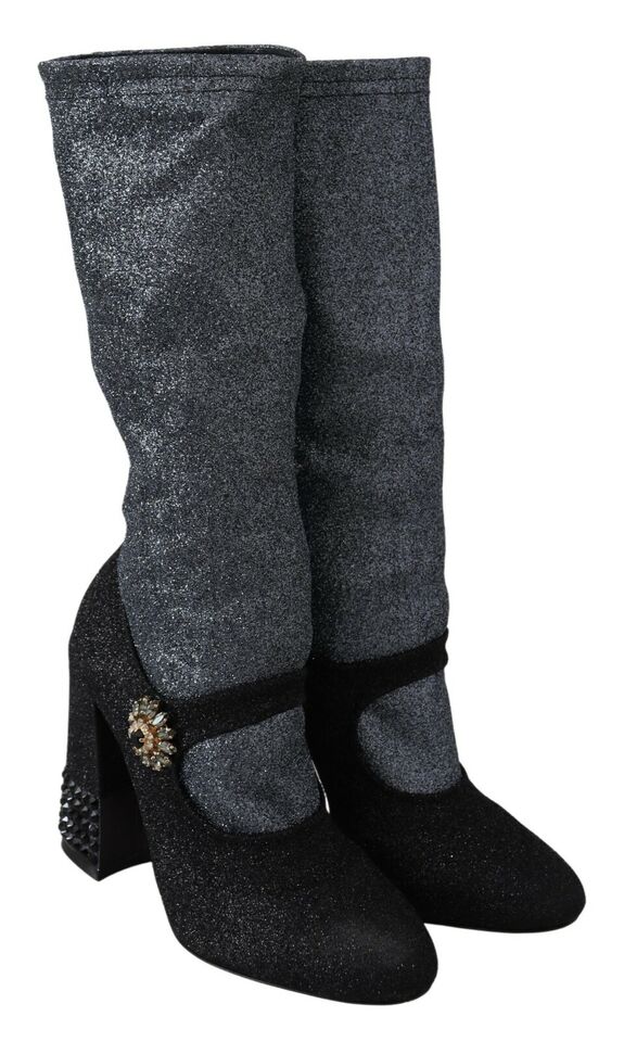 Dolce & Gabbana Glamorous Crystal-Embellished Booties