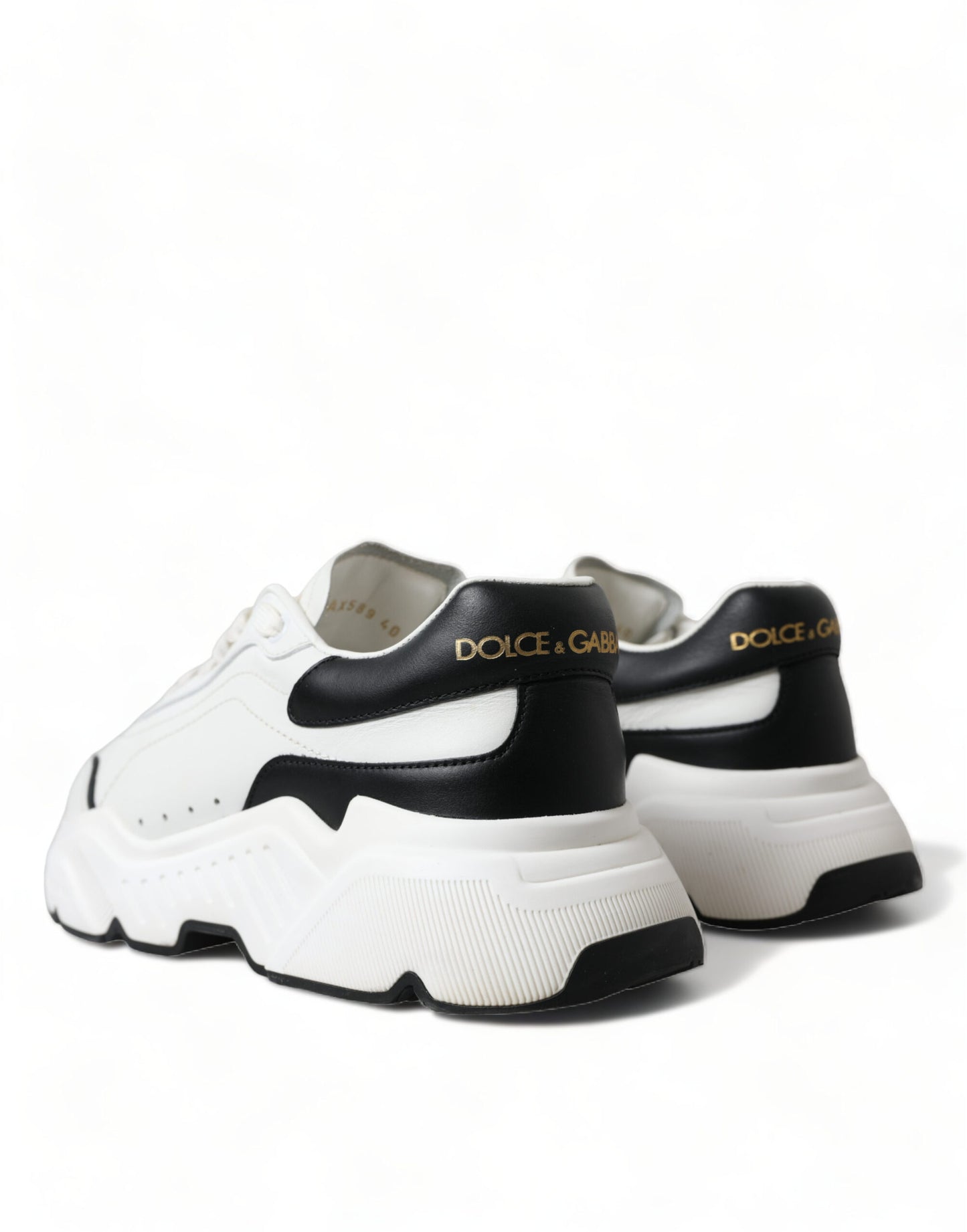 Dolce & Gabbana Chic Black & White Daymaster Leather Sneakers