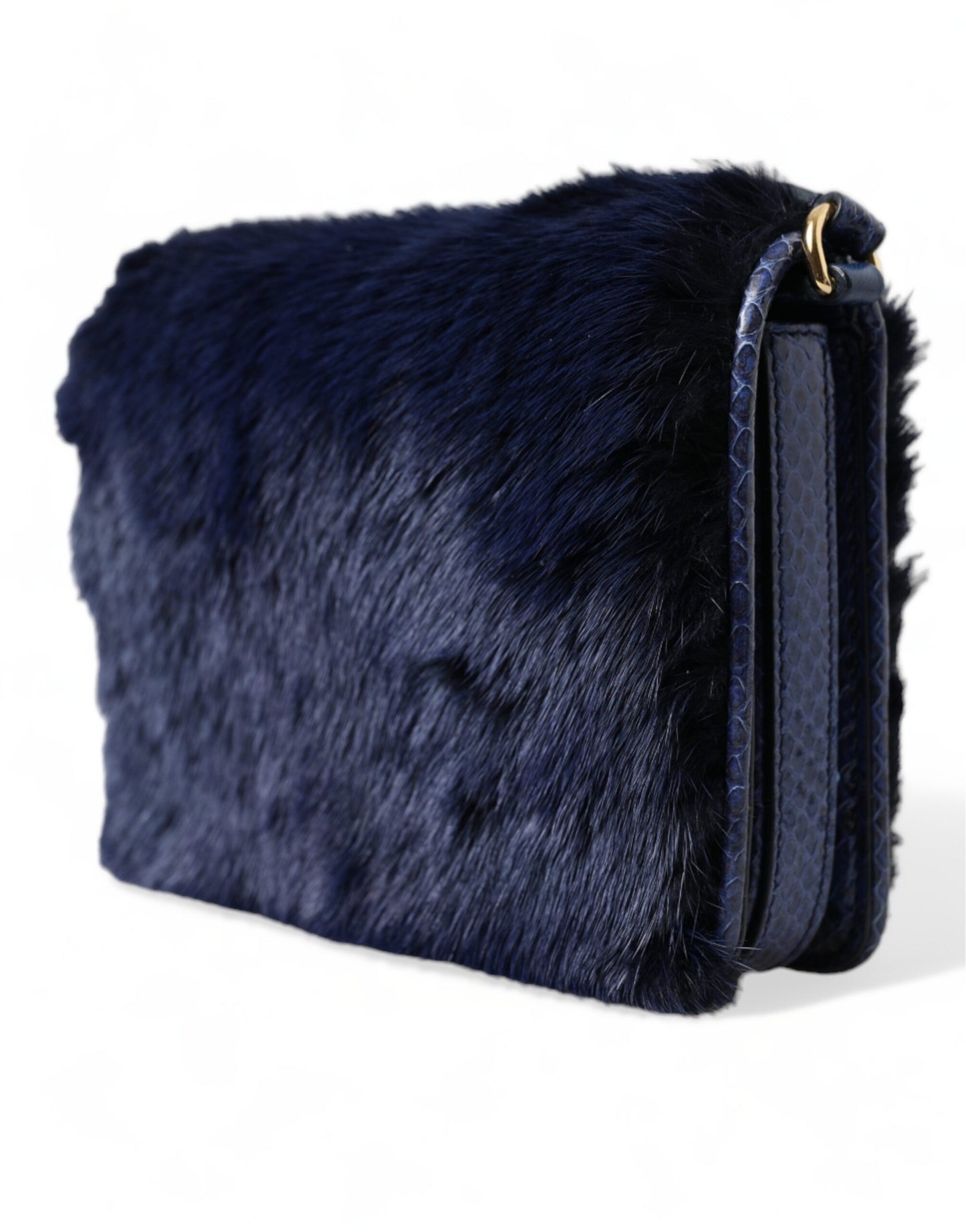 Exquisite Blue Mink Fur Shoulder Bag