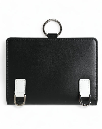 Elegant Black Leather Crystal Card Holder Wallet