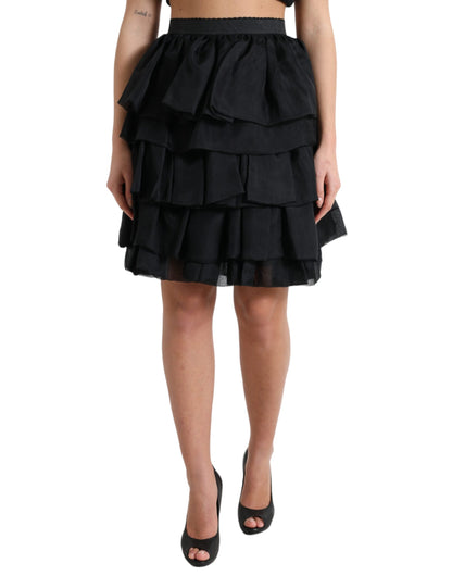 Dolce & Gabbana Elegant Tiered A-Line Mini Skirt