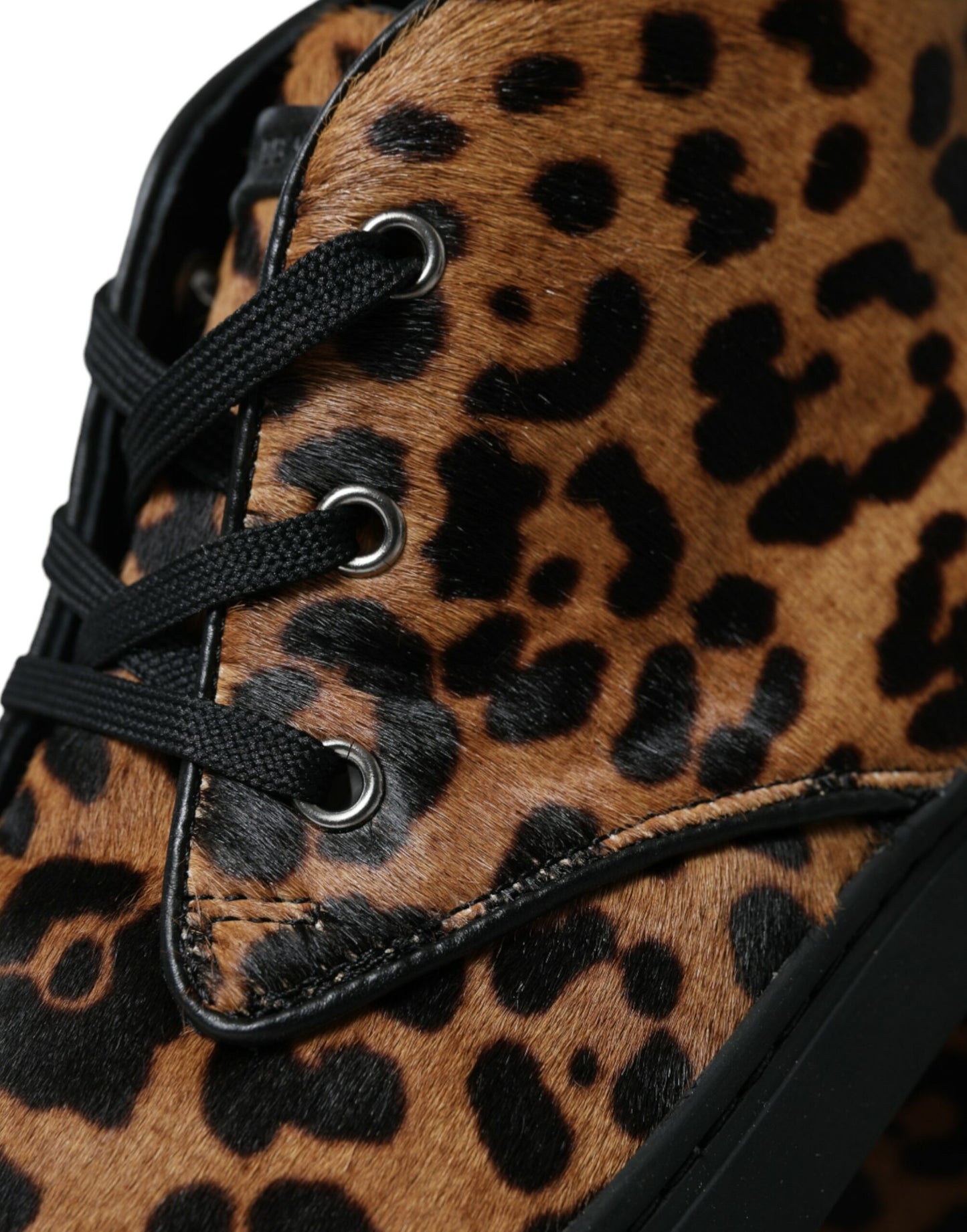 Dolce & Gabbana Elegant Leopard Print Mid-Top Sneakers