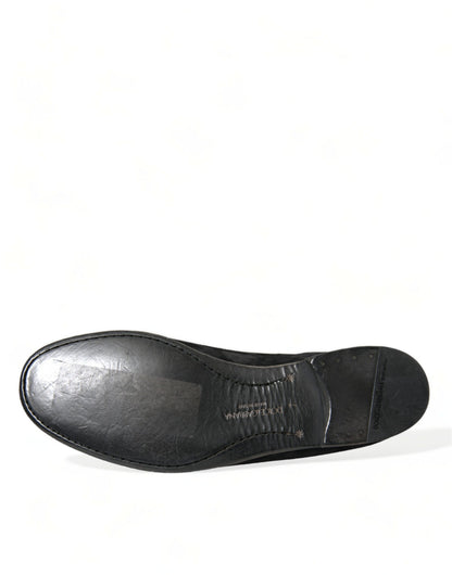 Dolce & Gabbana Elegant Black Velor Loafers for the Discerning Gentleman