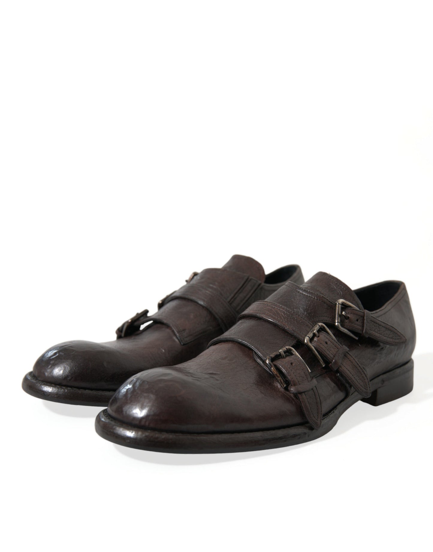 Dolce & Gabbana Elegant Triple Buckle Leather Dress Shoes