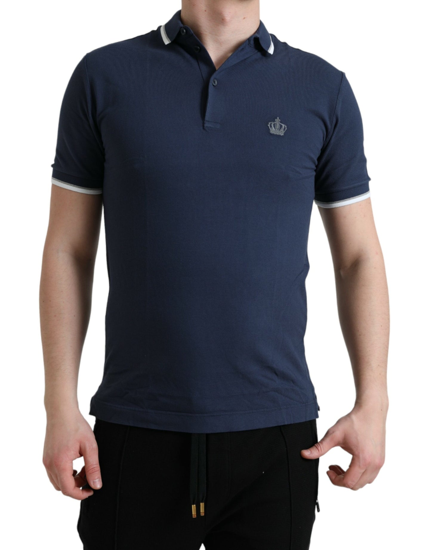 Dolce & Gabbana Elegant Crown Embroidered Polo T-Shirt