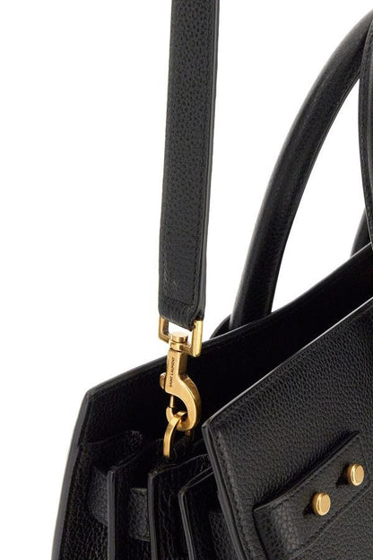 Black Calf Leather Sac De Jour Handbag