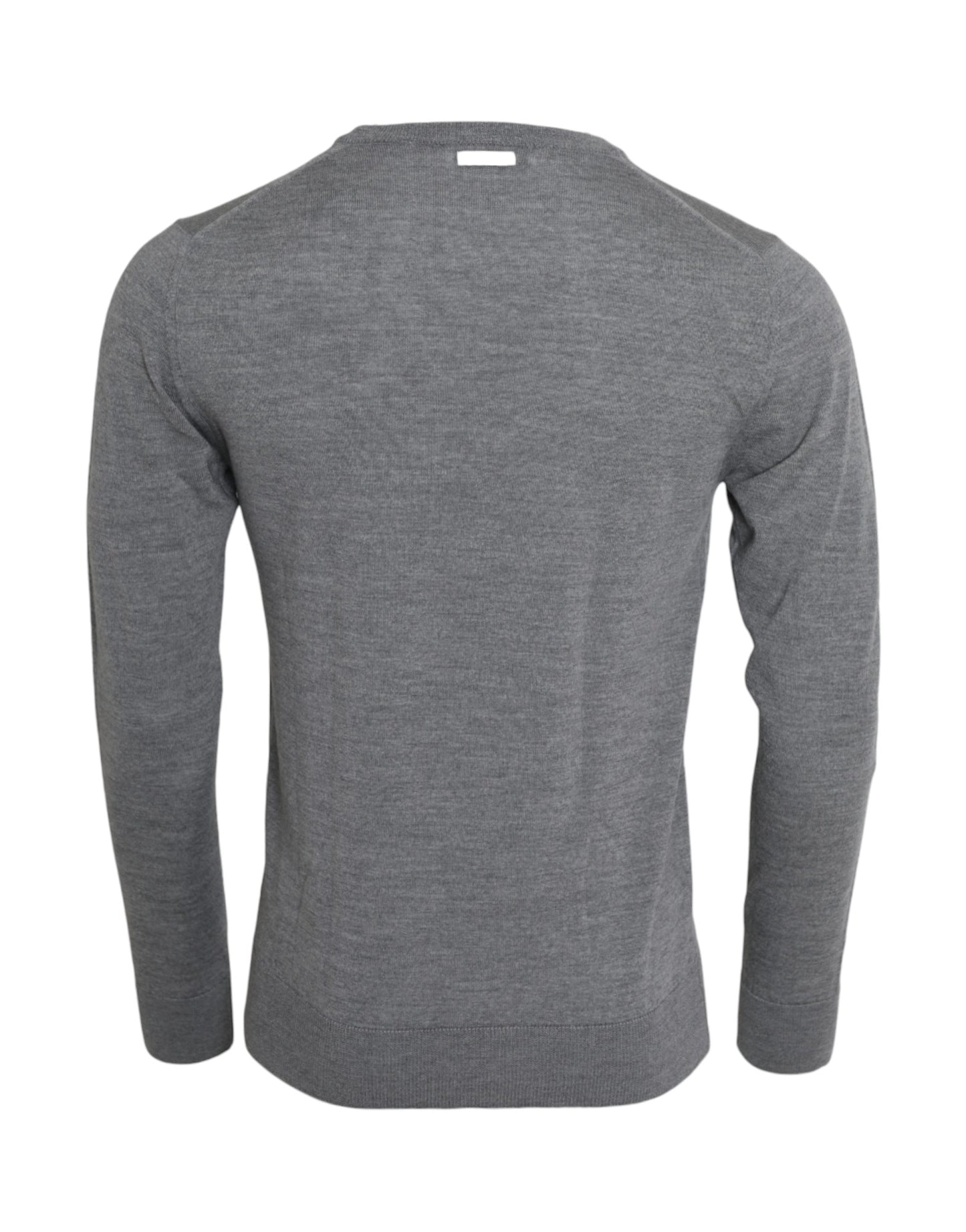 Dolce & Gabbana Ash Gray Wool Crew Neck Pullover Sweater