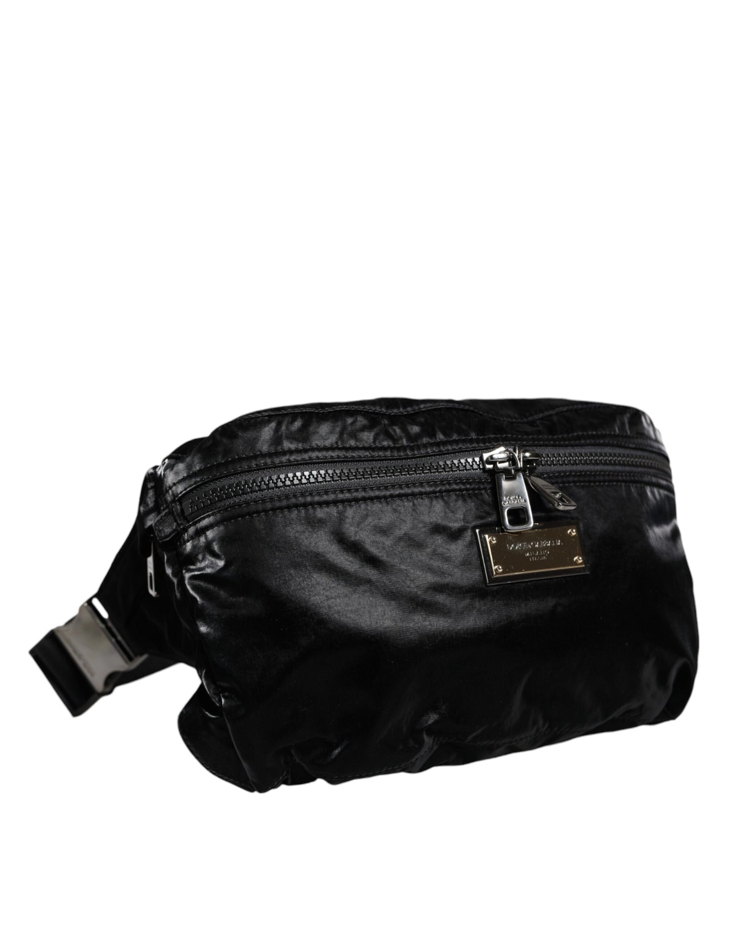 Black Nylon Fabric Belt Waist Fanny Pack Bag