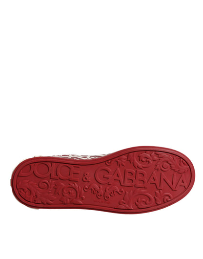 Dolce & Gabbana White Red Leather DG Mania Sneakers Shoes