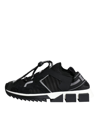 Dolce & Gabbana Black Mesh Sorrento Trekking Sneakers Shoes