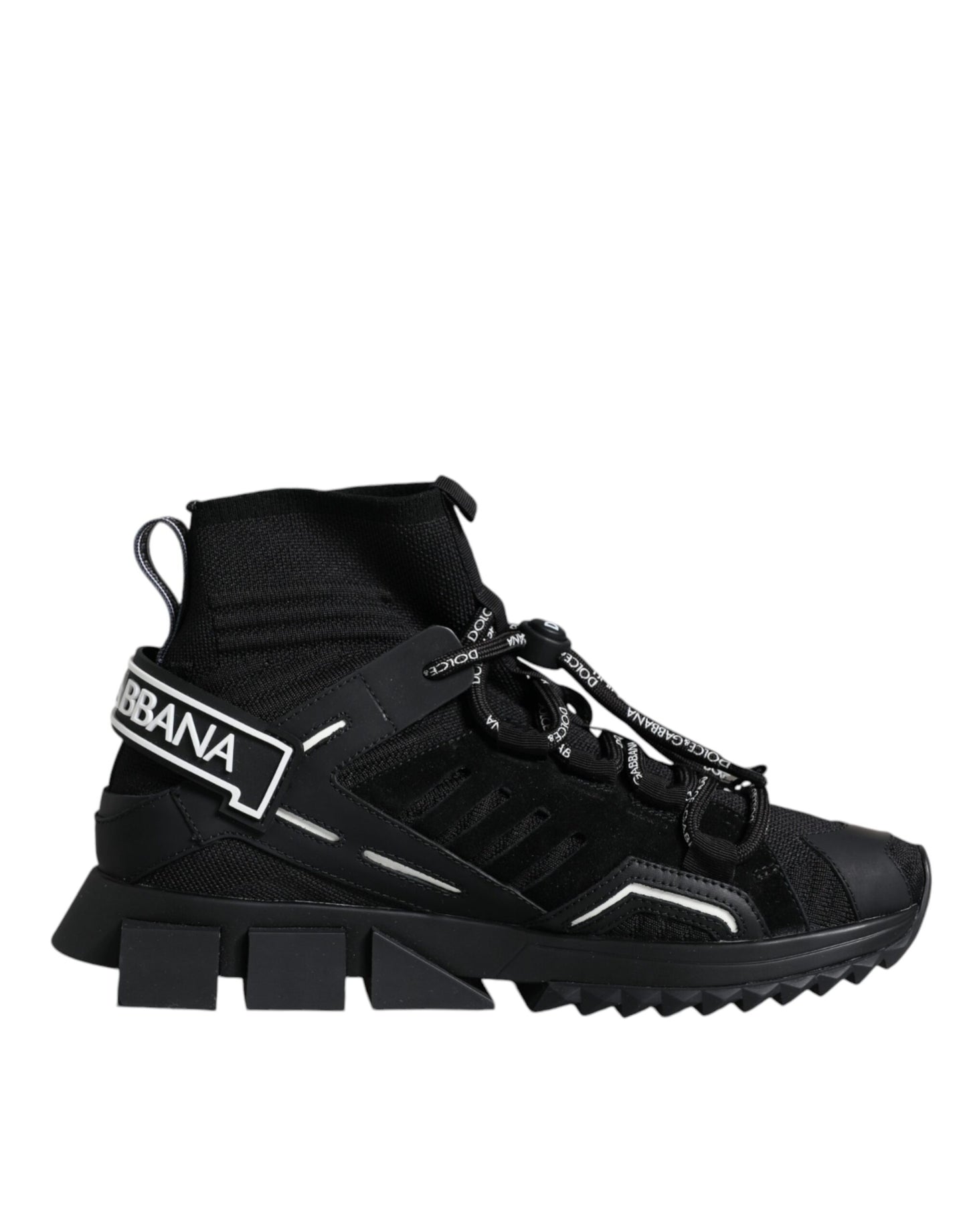 Dolce & Gabbana Black Sorrento Socks Logo Sneakers Shoes