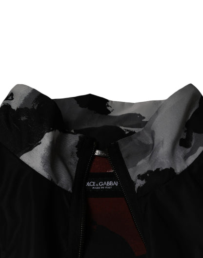 Dolce & Gabbana Black Nylon Full Zip Men Bomber Jacket