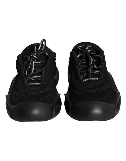 Dolce & Gabbana Black Lace Up Wave Low Top Sneakers Men Shoes