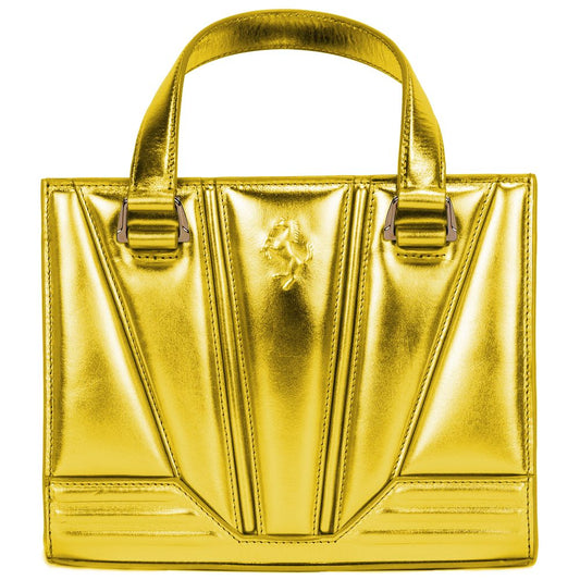 Ferrari Yellow Leather Handbag