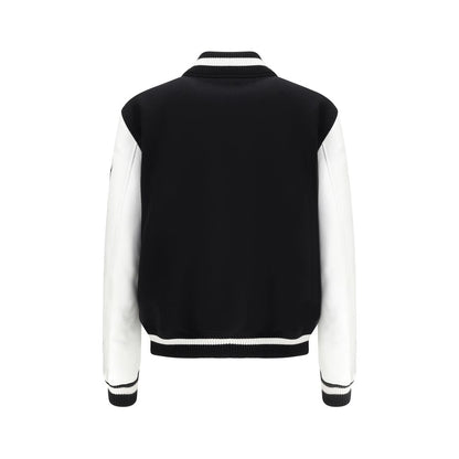 Off-White Leather and wool varsity Bomber