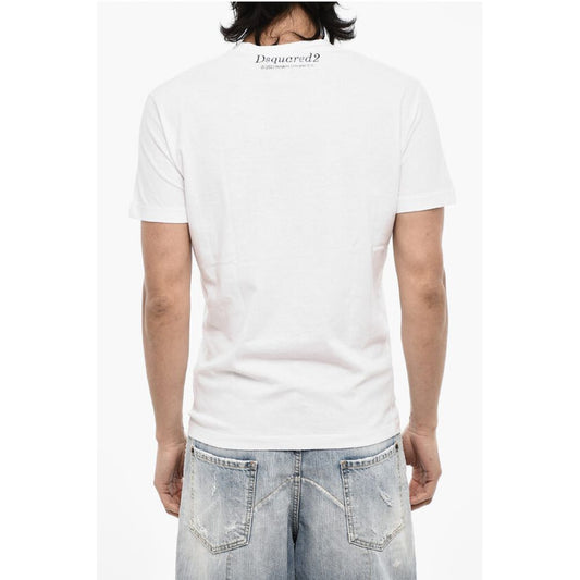Dsquared² Cotton Crew-neck T-shirt with Embossed Print