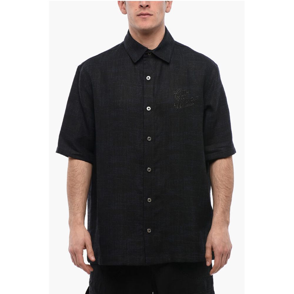 Off-White Short-sleeved 90SLOGO Linen Shirt