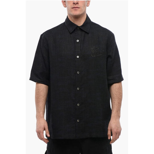 Off-White Short-sleeved 90SLOGO Linen Shirt