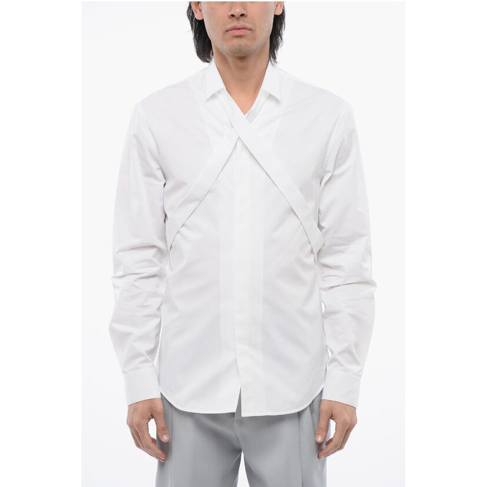 Off-White Long Sleeved Shirt With Criss-Cross Detail
