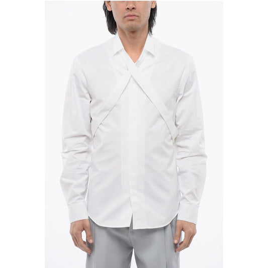 Off-White Long Sleeved Shirt With Criss-Cross Detail