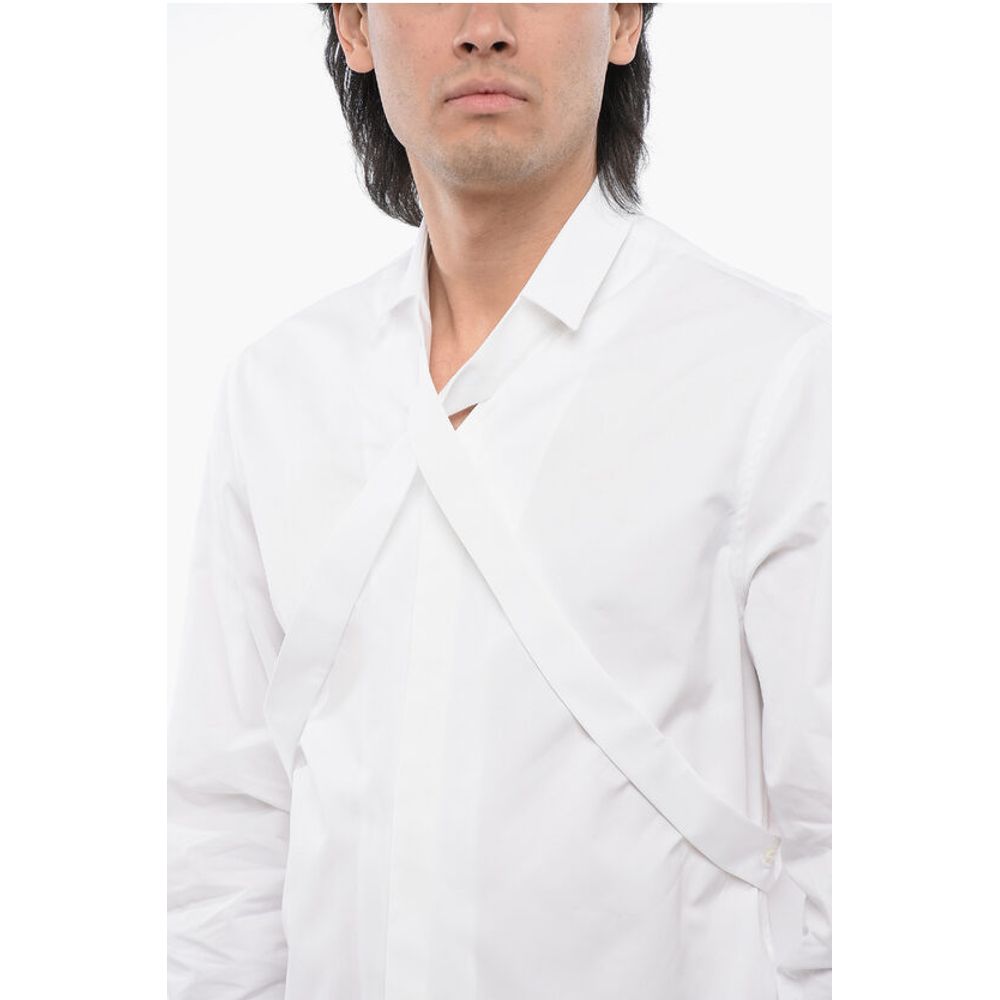 Off-White Long Sleeved Shirt With Criss-Cross Detail
