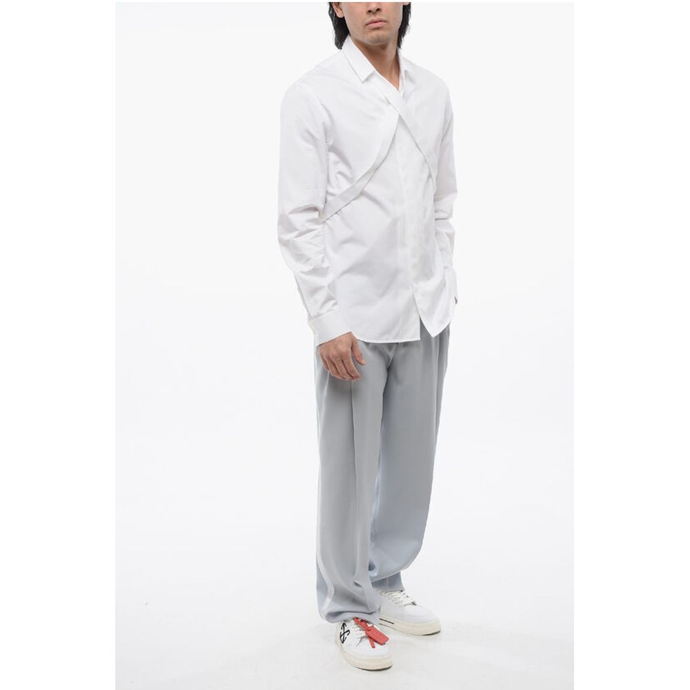 Off-White Long Sleeved Shirt With Criss-Cross Detail