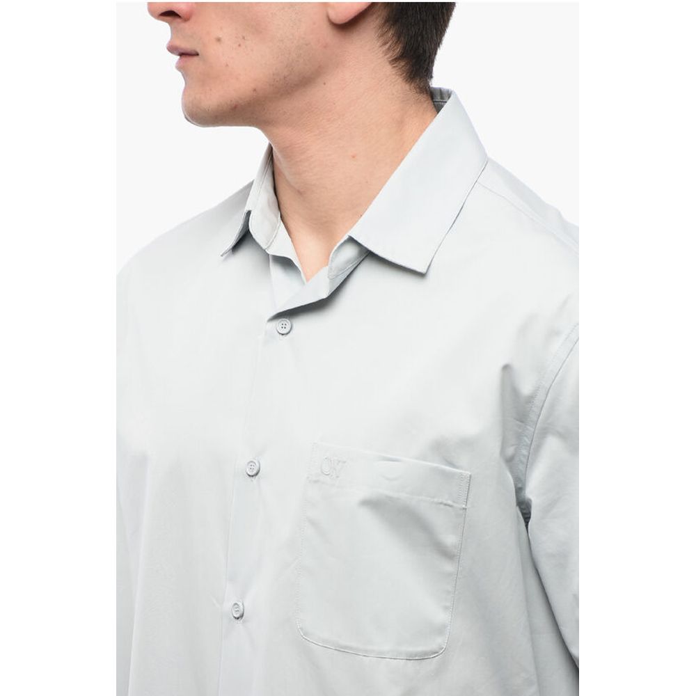 Off-White Cotton ARROW Bowling Shirt with Breast-pocket