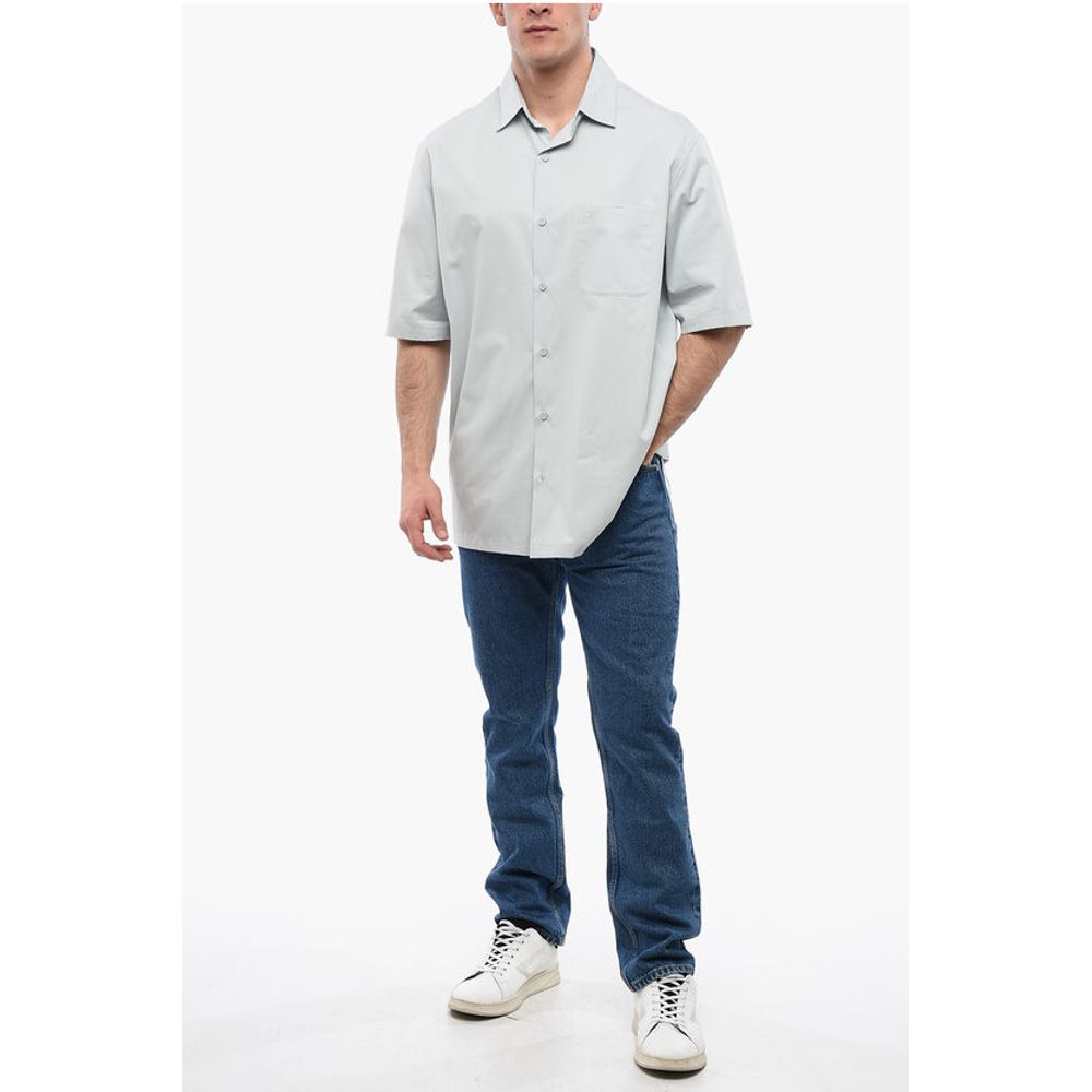 Off-White Cotton ARROW Bowling Shirt with Breast-pocket