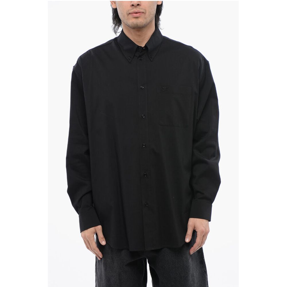 Off-White Buttons Down Solid Color Shirt