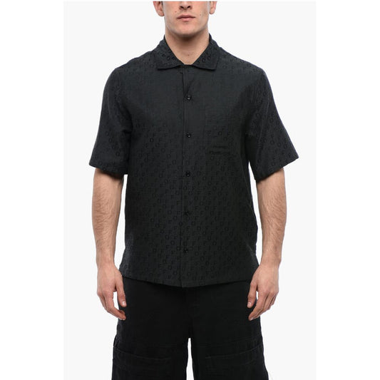 Off-White FOR EVER Jacquard Silk Blend Bowling Shirt