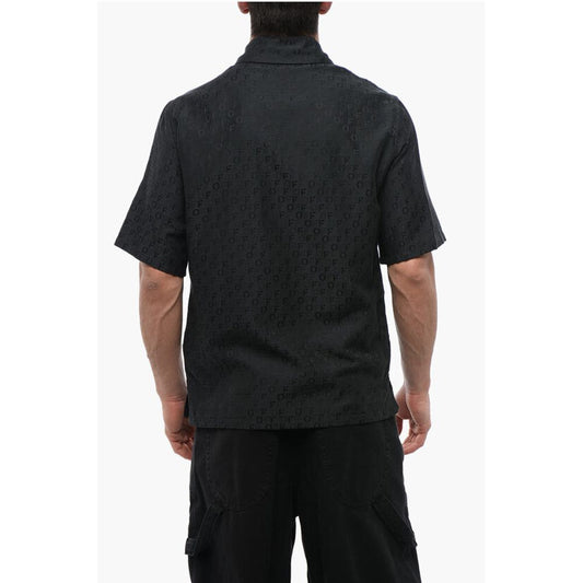 Off-White FOR EVER Jacquard Silk Blend Bowling Shirt