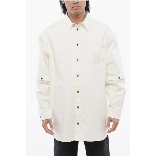 Off-White Denim Shirt With Removable Sleeve