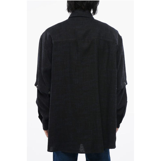 Off-White Linen Shirt With Removable Shirt