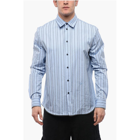 Off-White Blanced Striped ZIP AROUND Popeline Shirt