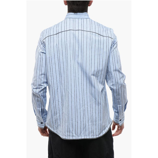 Off-White Blanced Striped ZIP AROUND Popeline Shirt