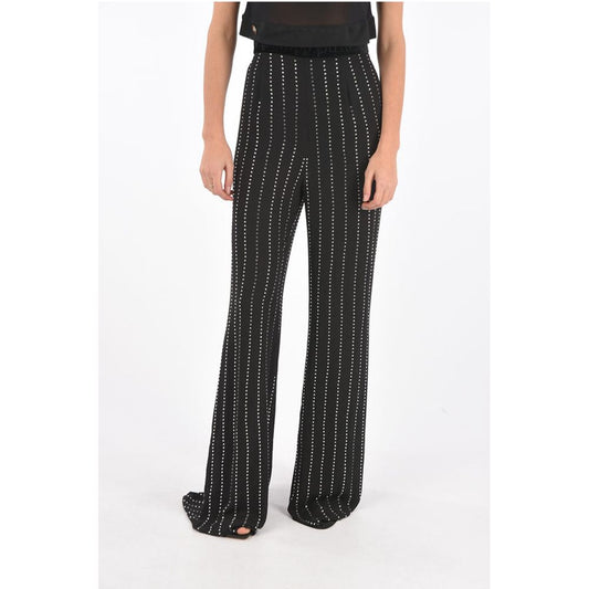 Philipp Plein COUTURE crystal all over high rise waist palazzo pants